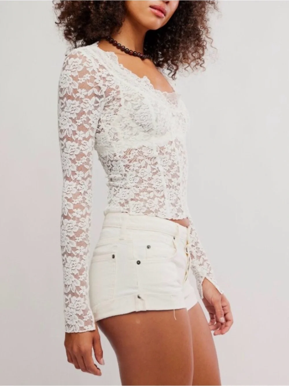 FREE PEOPLE All Night Long Sleeve White Alyssum XS NWT